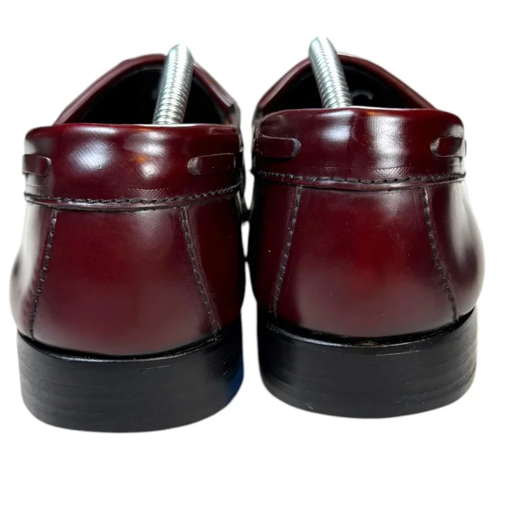 Vtg Towncraft Burgundy Kiltie Tassel Loafers Men's 11.5D Oxblood Leather Preppy